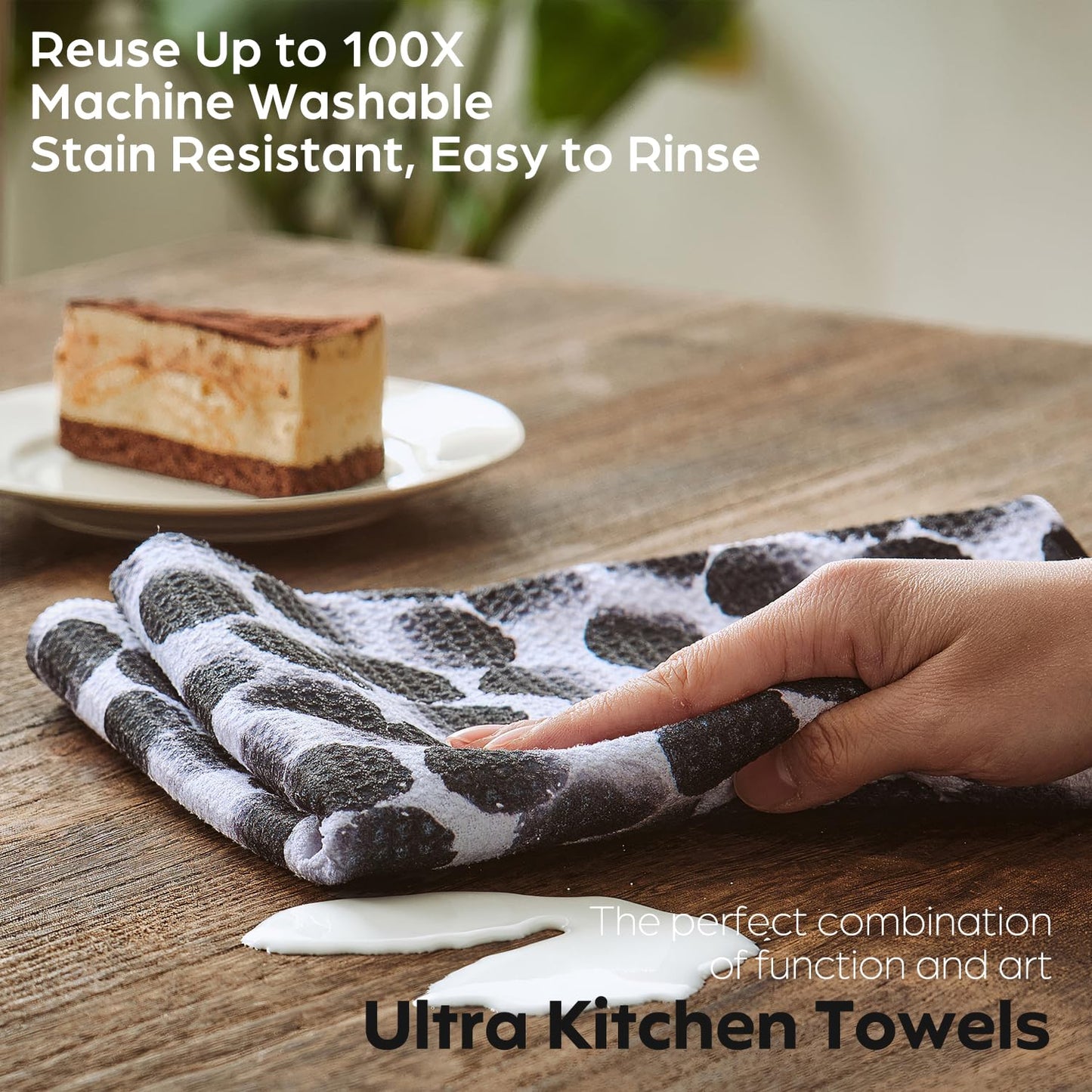 Premium Waffle Microfiber Cloth Dish Towels, Quick Dry,Hand Tea Towels for The Kitchen,Drying Dishes,Dishtowel Set 30x18 inch,Set of 2